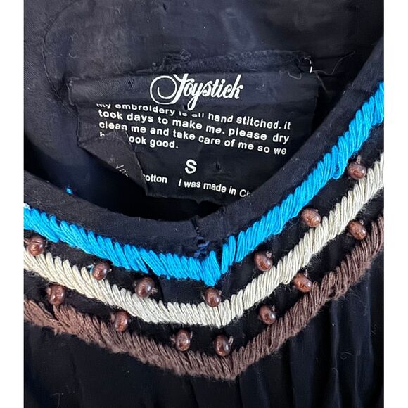 Johnny Was Joystick Embroidered Handmade Dress Women's Size Medium Black‎ - Picture 3 of 8